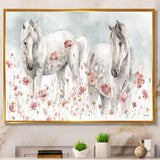 watercolors Pink Wild Horses