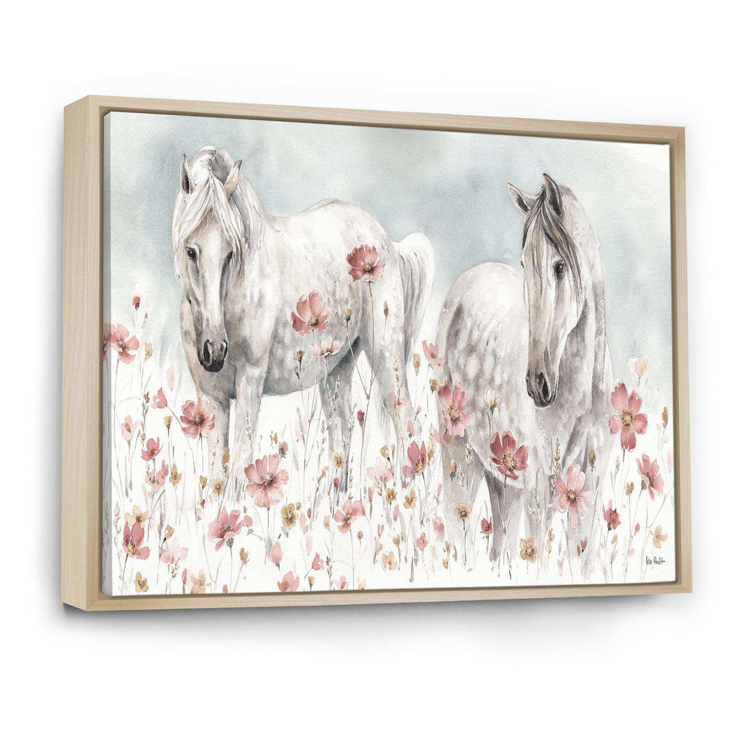 watercolors Pink Wild Horses