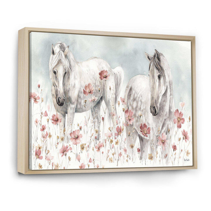 watercolors Pink Wild Horses