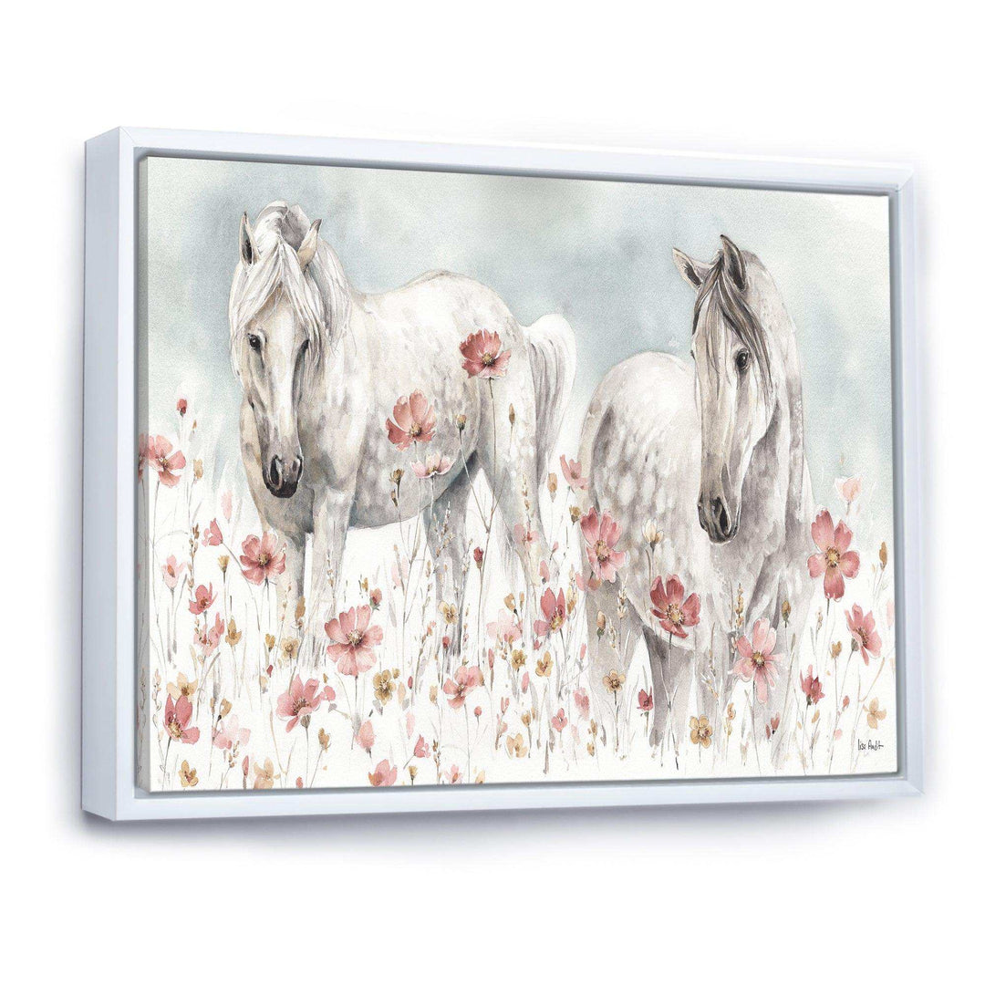 watercolors Pink Wild Horses