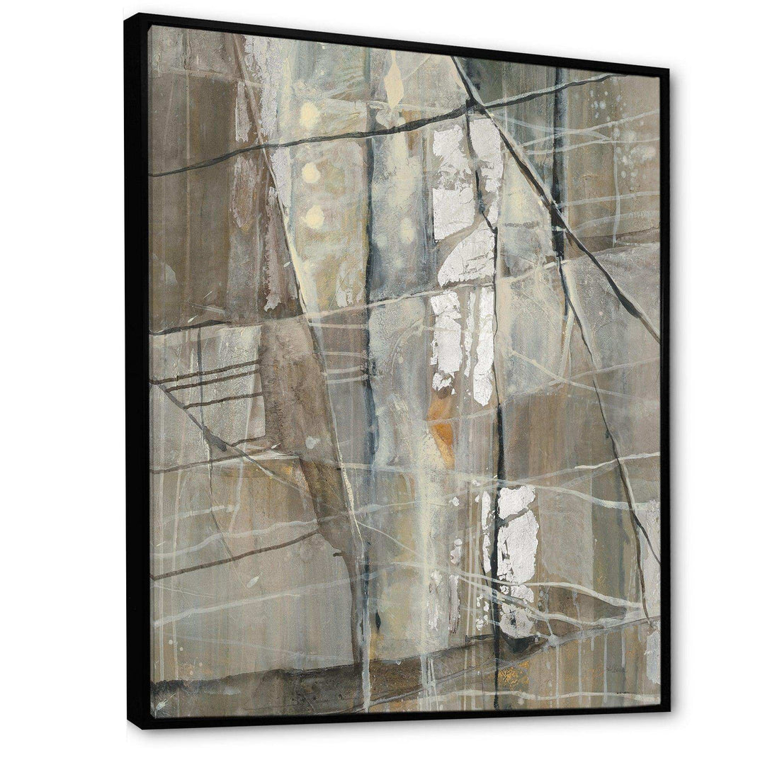 Grey Silver Geometric Composition - Modern Living Room Wall Decor