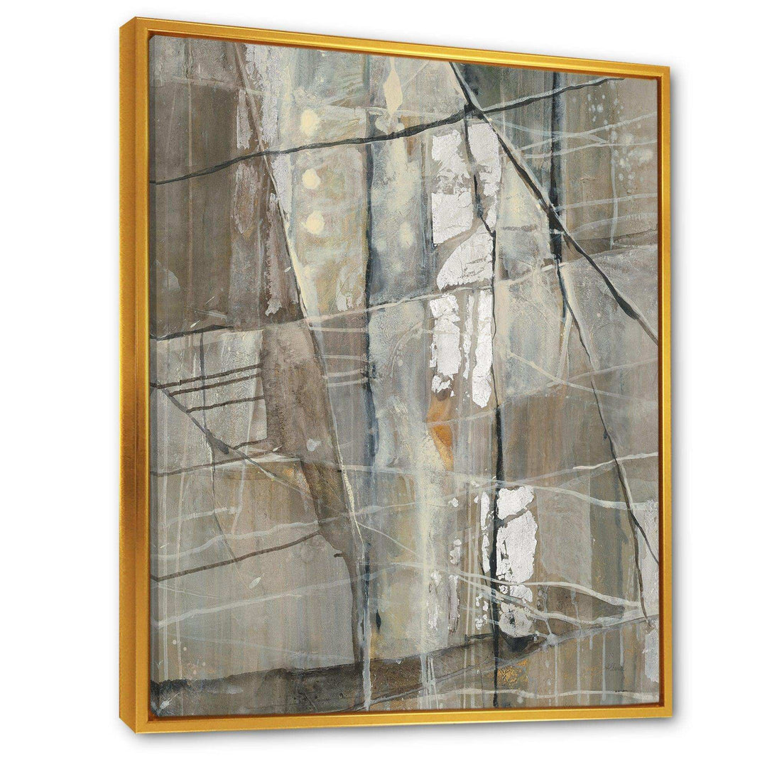 Grey Silver Geometric Composition - Modern Living Room Wall Decor