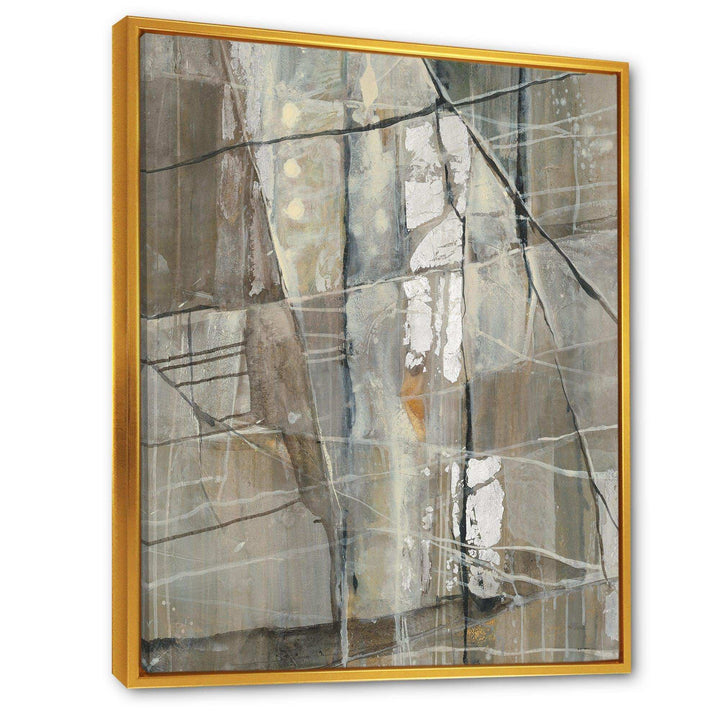 Grey Silver Geometric Composition - Modern Living Room Wall Decor