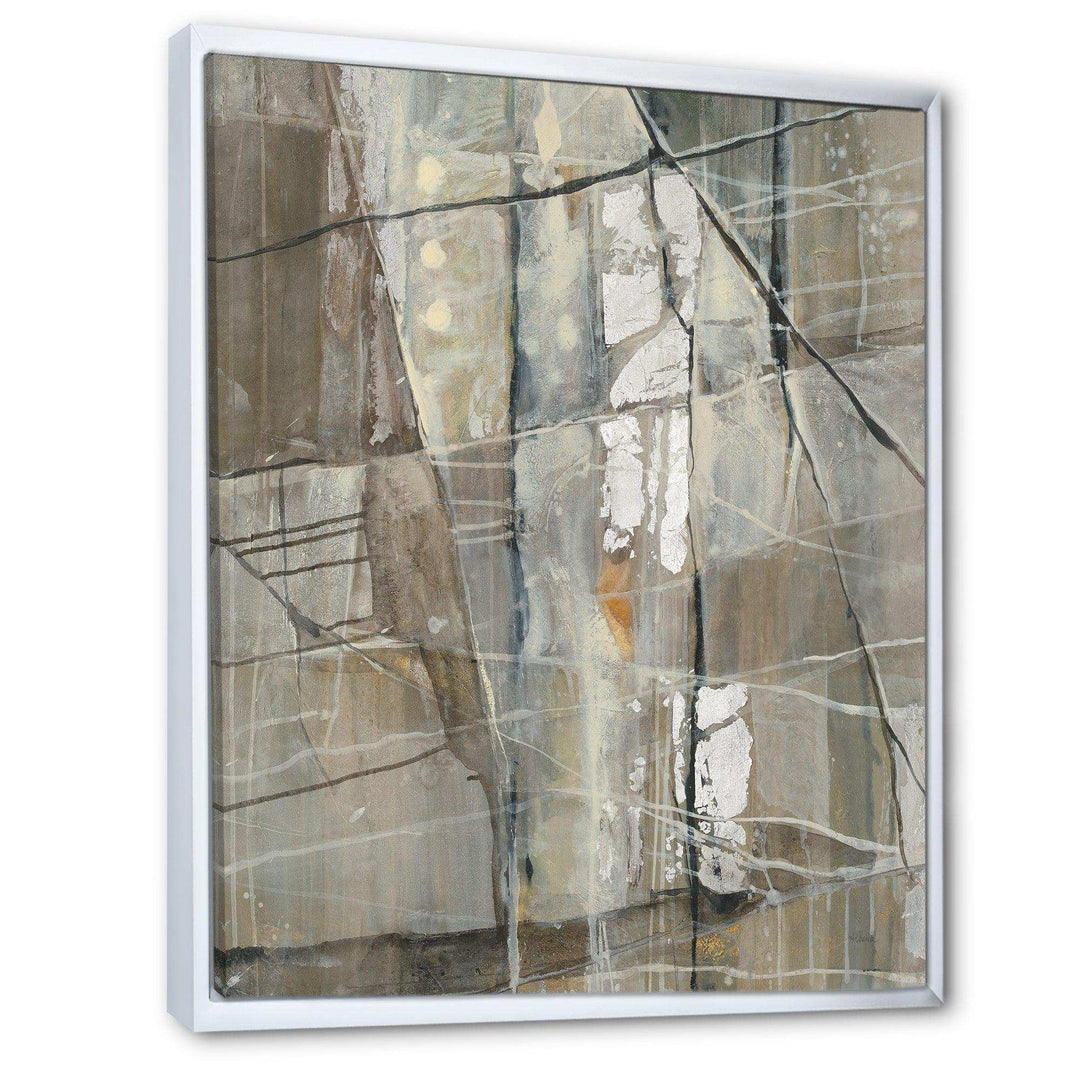 Grey Silver Geometric Composition - Modern Living Room Wall Decor