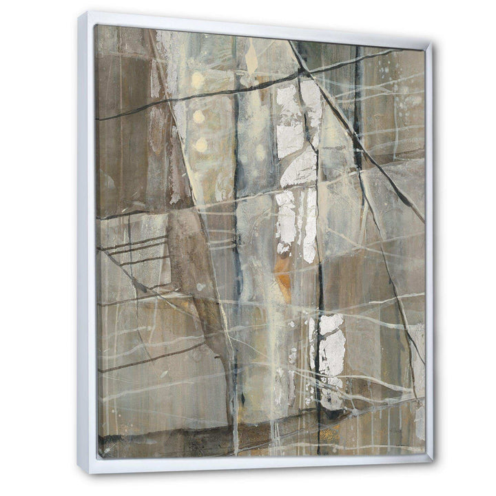 Grey Silver Geometric Composition - Modern Living Room Wall Decor