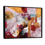Abstract Watercolor with Red and Yellow Framed Canvas Vibrant Black - 1.5" Thick