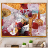 Abstract Watercolor with Red and Yellow Framed Canvas Vibrant Gold - 1.5" Thick