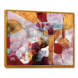 Abstract Watercolor with Red and Yellow Framed Canvas Vibrant Gold - 1.5" Thick