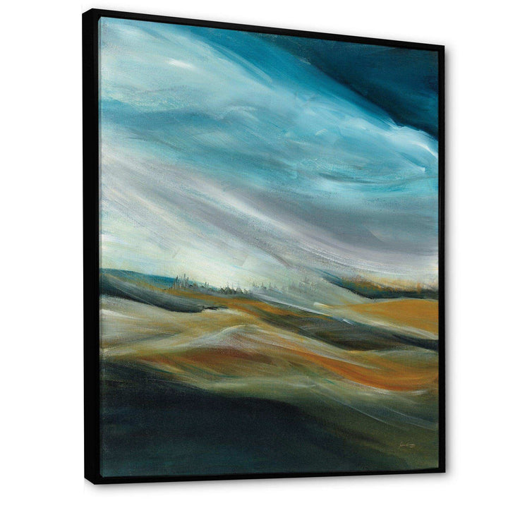 Watercolor Desert Storm Abstract Blue - Farmhouse Wall Art Prints