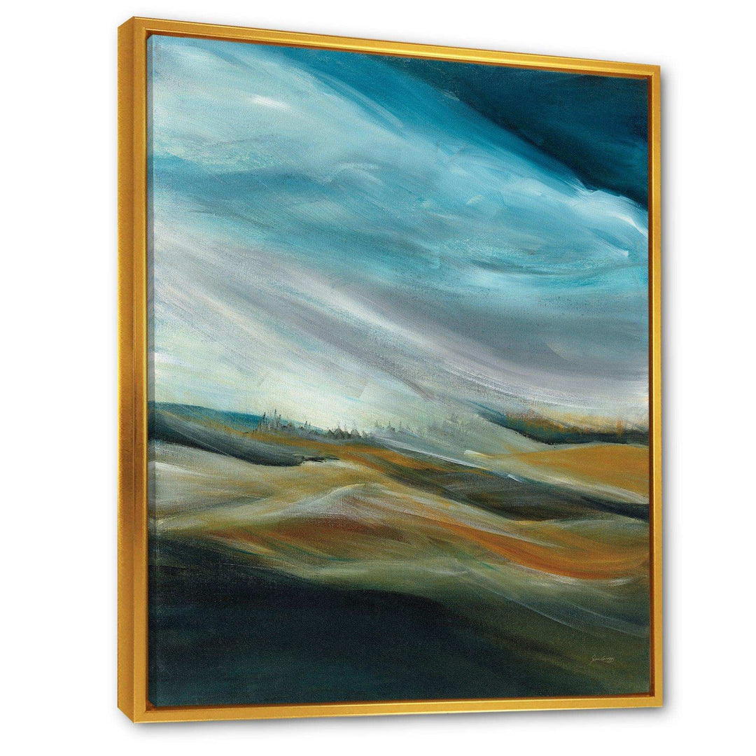 Watercolor Desert Storm Abstract Blue - Farmhouse Wall Art Prints