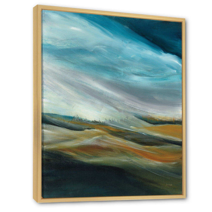 Watercolor Desert Storm Abstract Blue - Farmhouse Wall Art Prints