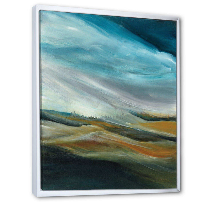 Watercolor Desert Storm Abstract Blue - Farmhouse Wall Art Prints