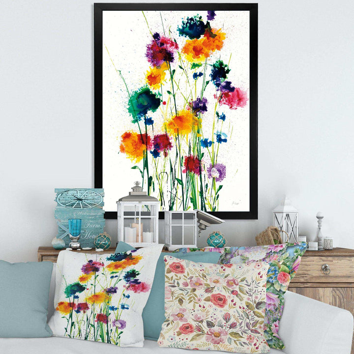 Indigo, Green And Yellow Watercolor - Modern Wall Art Prints