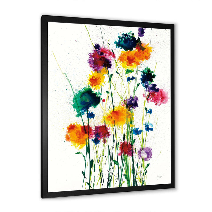 Indigo, Green And Yellow Watercolor - Modern Wall Art Prints