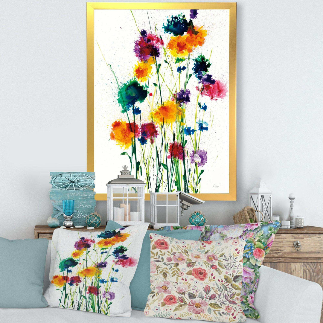 Indigo, Green And Yellow Watercolor - Modern Wall Art Prints