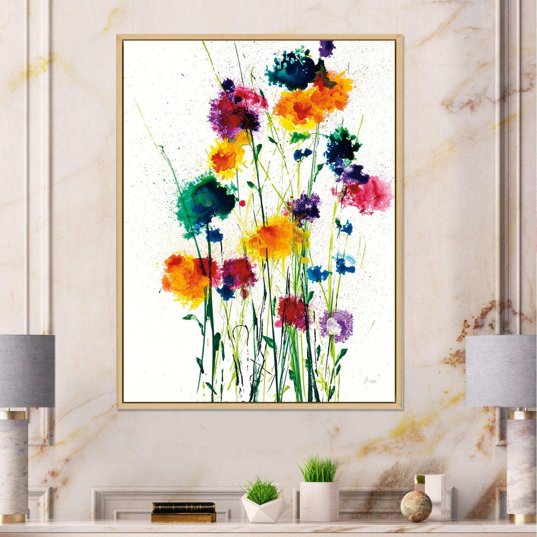 Indigo, Green And Yellow Watercolor - Modern Wall Art Prints