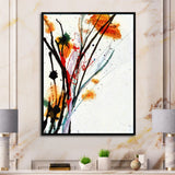 Abstract Orange Flowers Framed Canvas Vibrant Black - 1.5" Thick