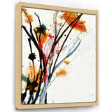 Abstract Orange Flowers Framed Canvas Matte White - 1.5" Thick