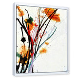 Abstract Orange Flowers Framed Canvas Matte White - 1.5" Thick