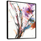 Abstract Purple and Blue Flowers Framed Canvas Vibrant Black - 1.5" Thick