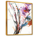 Abstract Purple and Blue Flowers Framed Canvas Vibrant Gold - 1.5" Thick