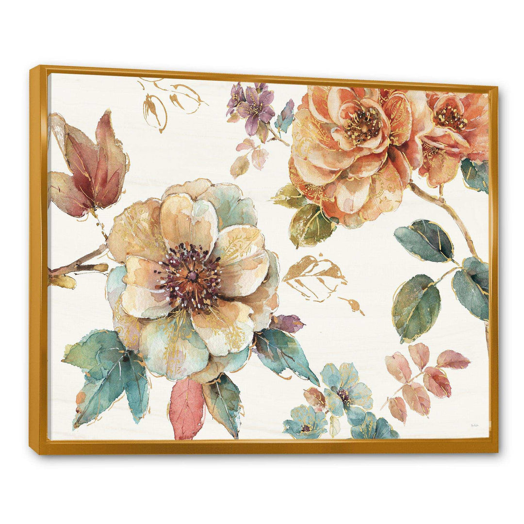 Orange and Cream Cottage Flowers Twig