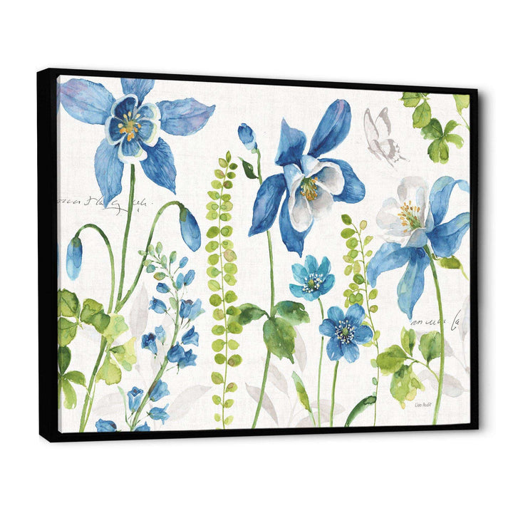 Bluebell and Columbine Wild Flowers with Butterfly