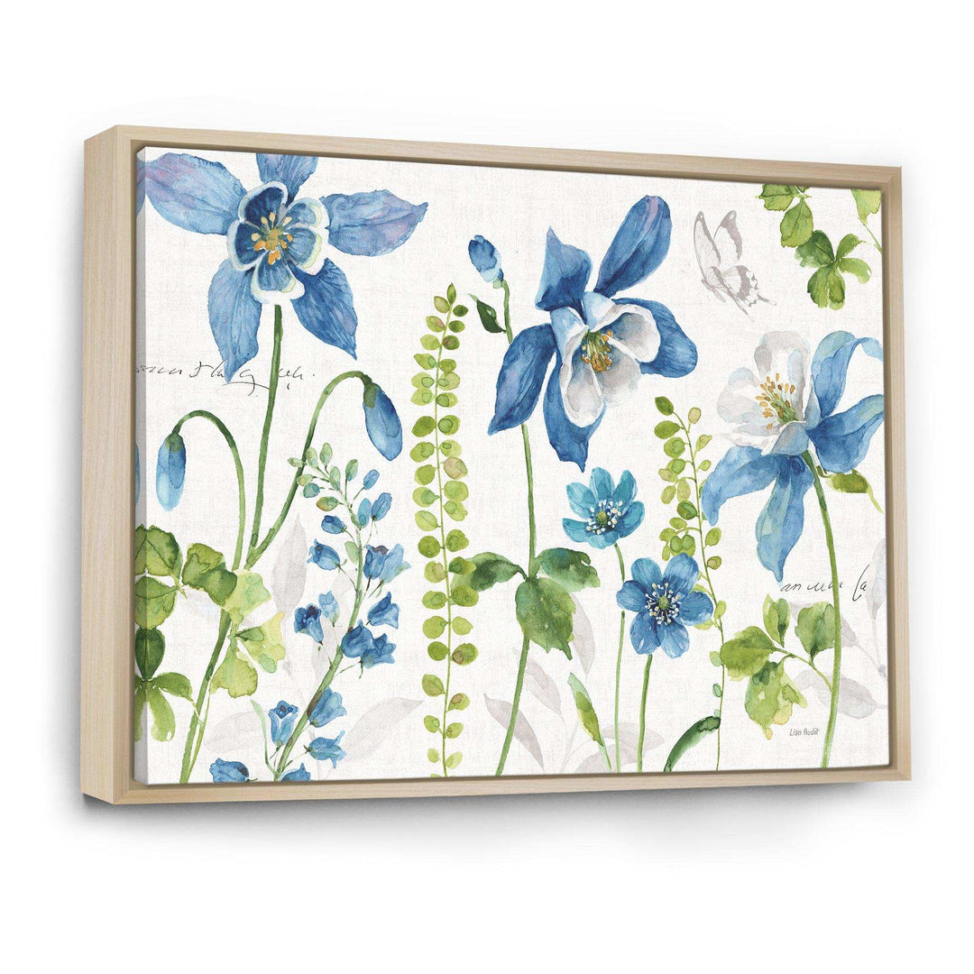 Bluebell and Columbine Wild Flowers with Butterfly