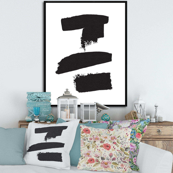 Black and White Geometric Company I - Mid-Century Modern Bedroom Wall Art