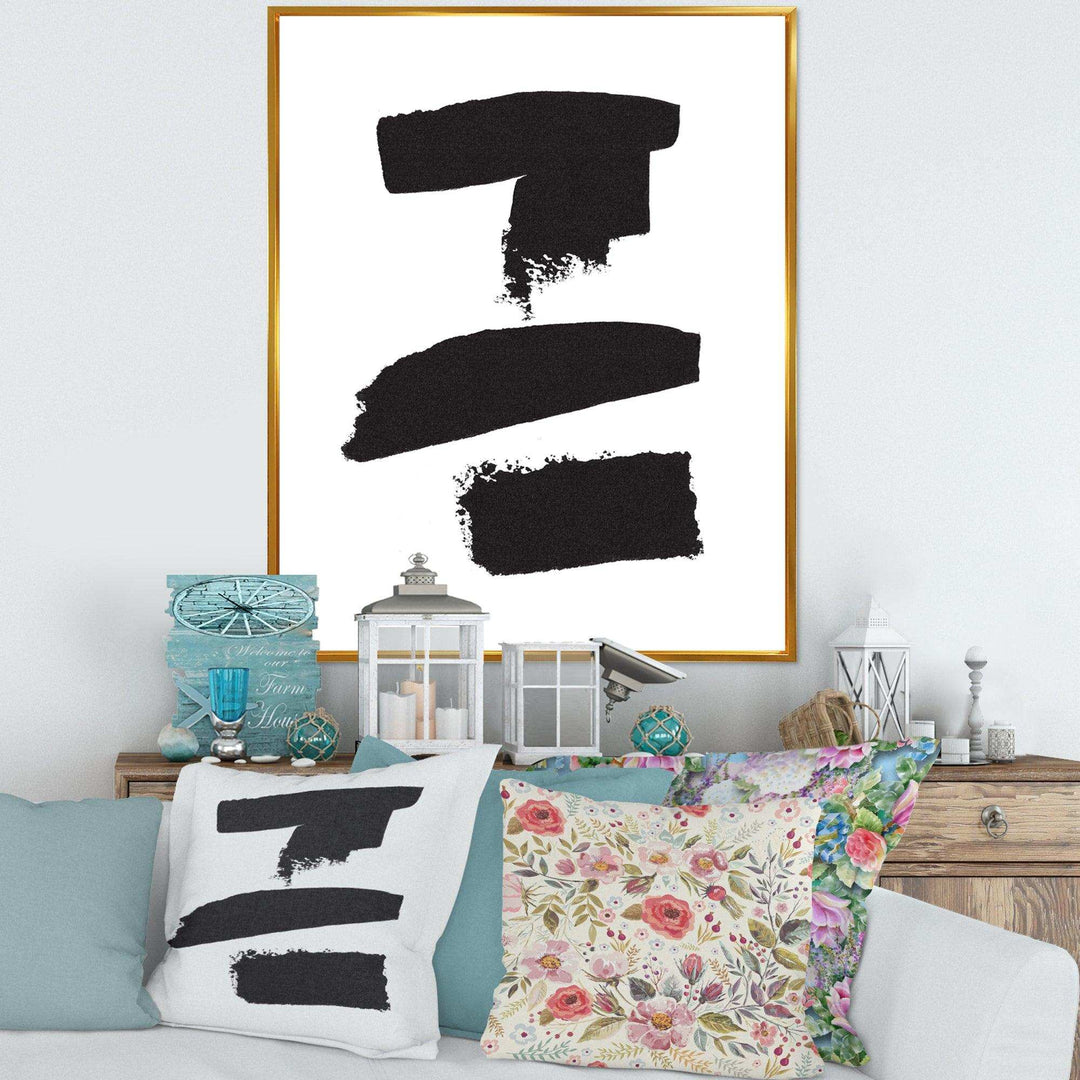 Black and White Geometric Company I - Mid-Century Modern Bedroom Wall Art