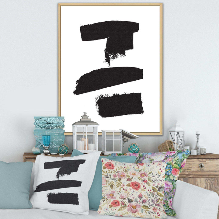 Black and White Geometric Company I - Mid-Century Modern Bedroom Wall Art