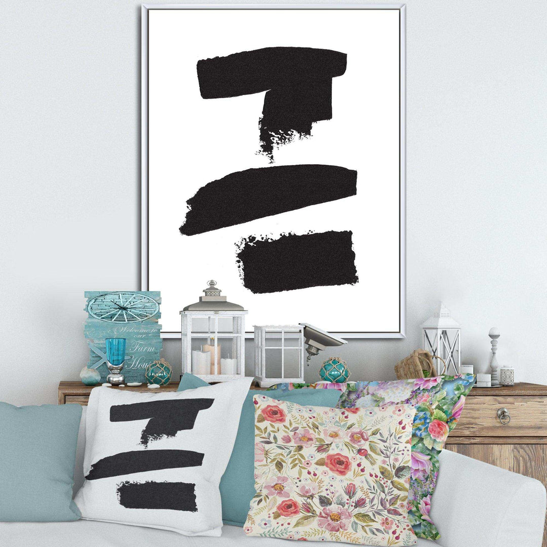 Black and White Geometric Company I - Mid-Century Modern Bedroom Wall Art