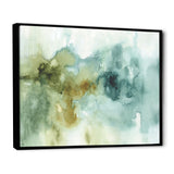 Abstract Watercolor Green House Framed Canvas Vibrant Black - 1.5" Thick