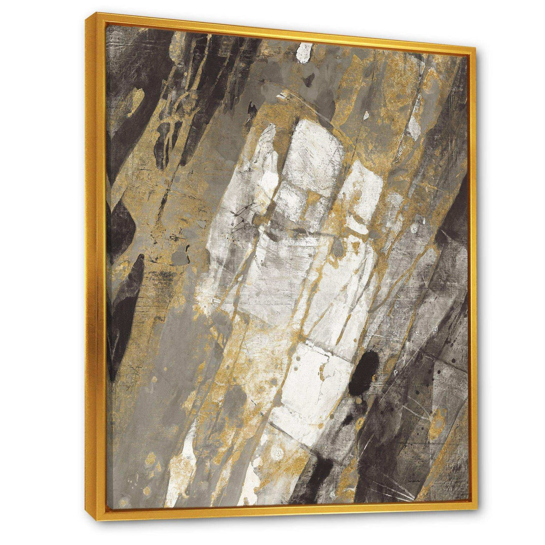 Gold, Black and White Hanpainted Abstract - Traditional Wall Art Prints