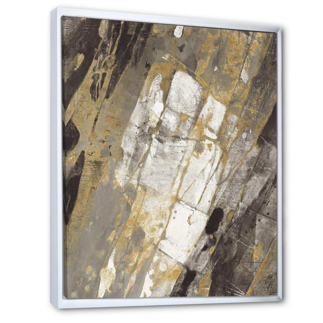 Gold, Black and White Hanpainted Abstract - Traditional Wall Art Prints