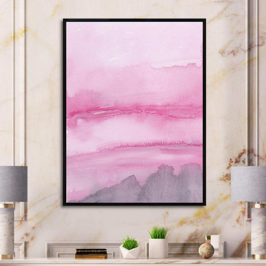 Pink Abstract Watercolor - Shabby Chic Wall Art Prints