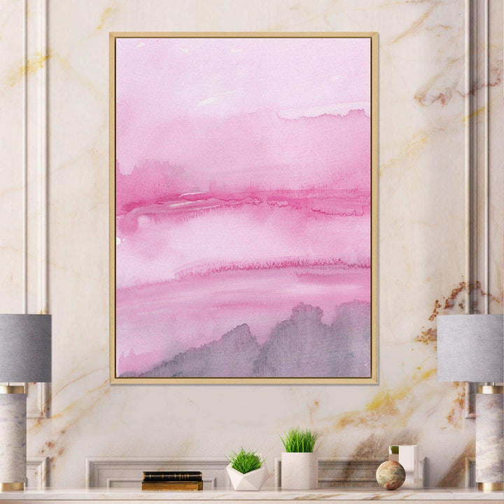 Pink Abstract Watercolor - Shabby Chic Wall Art Prints