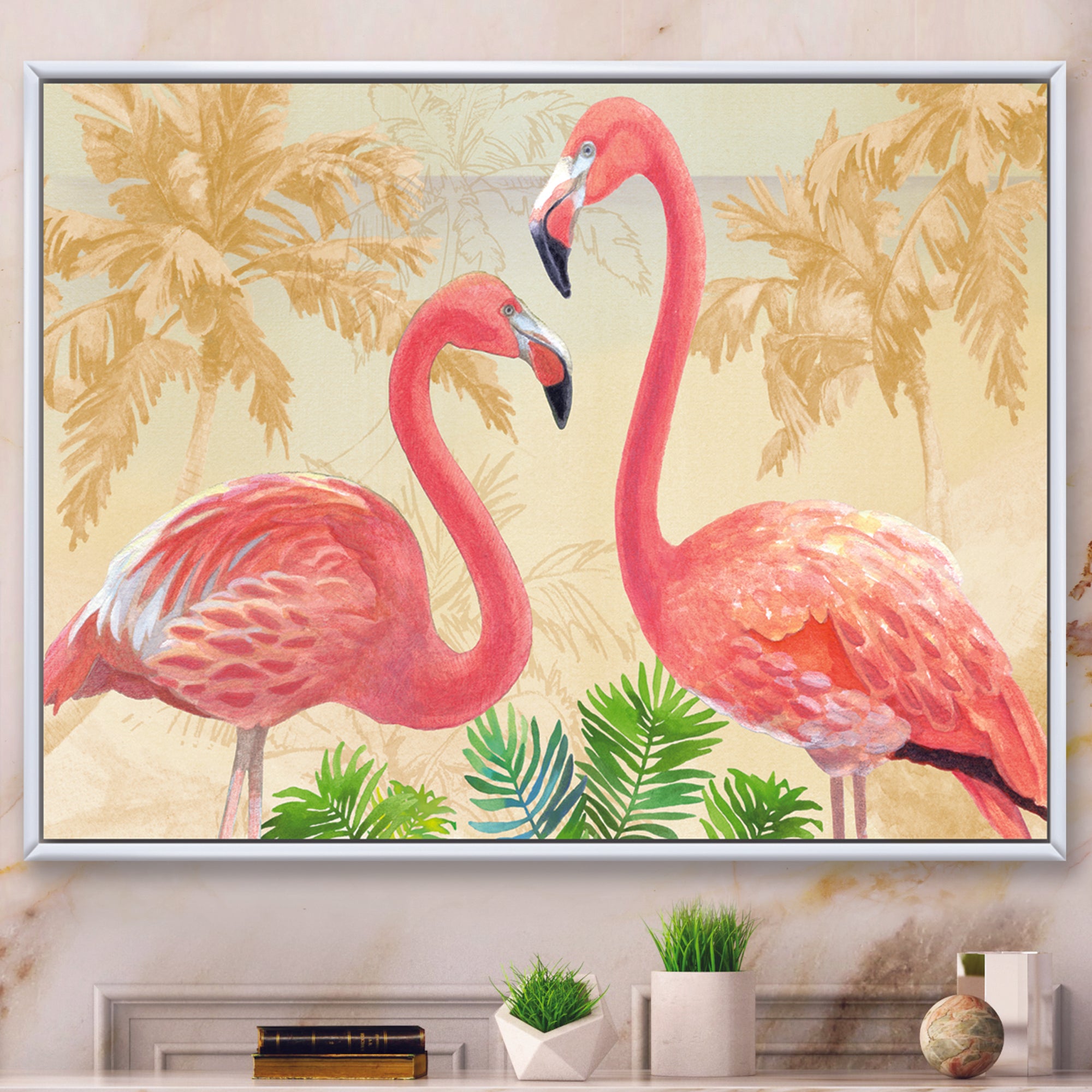 Gold Glam Flamingos