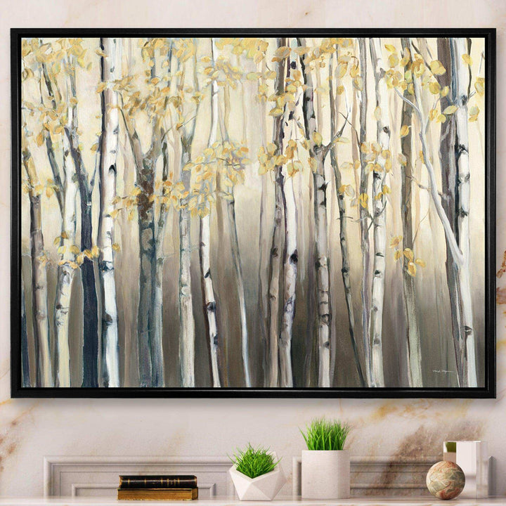 Golden Birch Forest I - Traditional Canvas Wall Art
