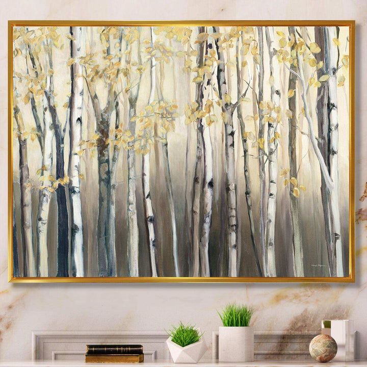Golden Birch Forest I - Traditional Canvas Wall Art