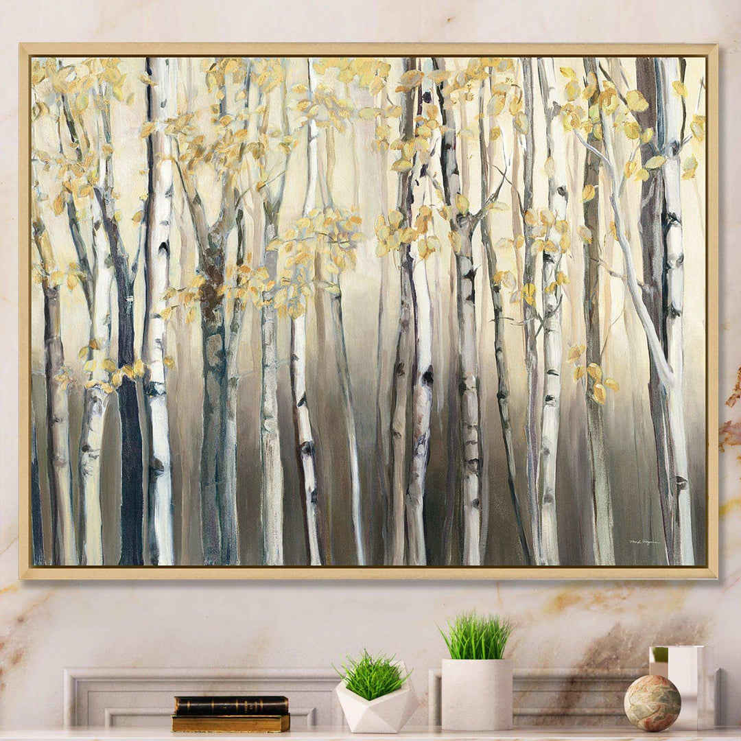 Golden Birch Forest I - Traditional Canvas Wall Art