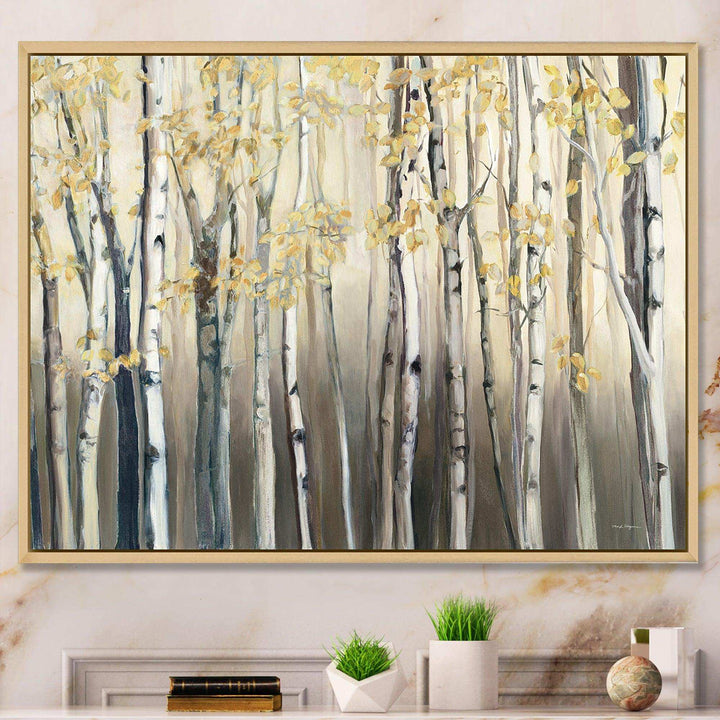 Golden Birch Forest I - Traditional Canvas Wall Art