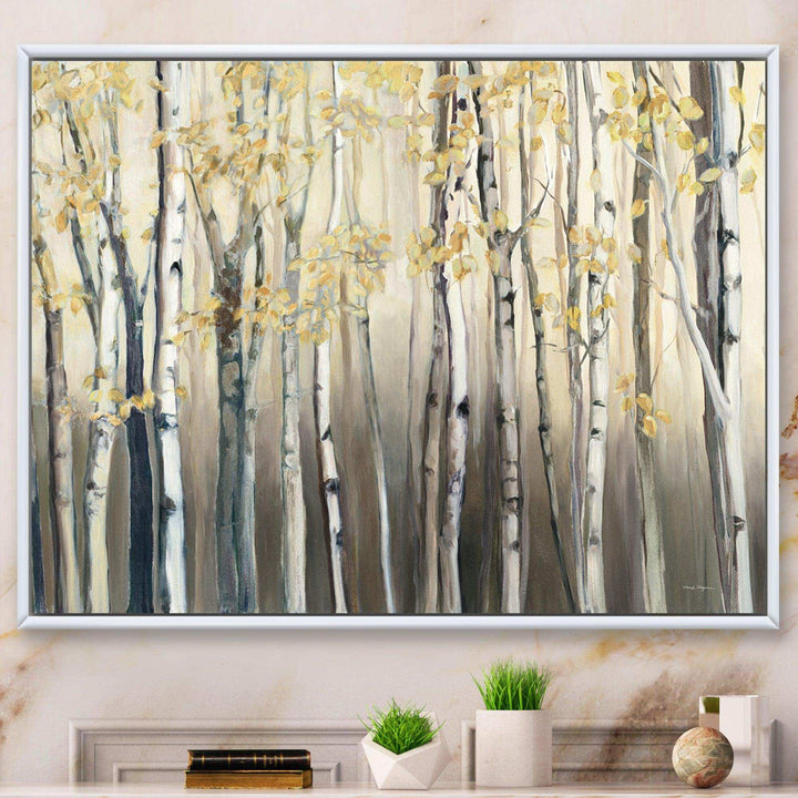 Golden Birch Forest I - Traditional Canvas Wall Art