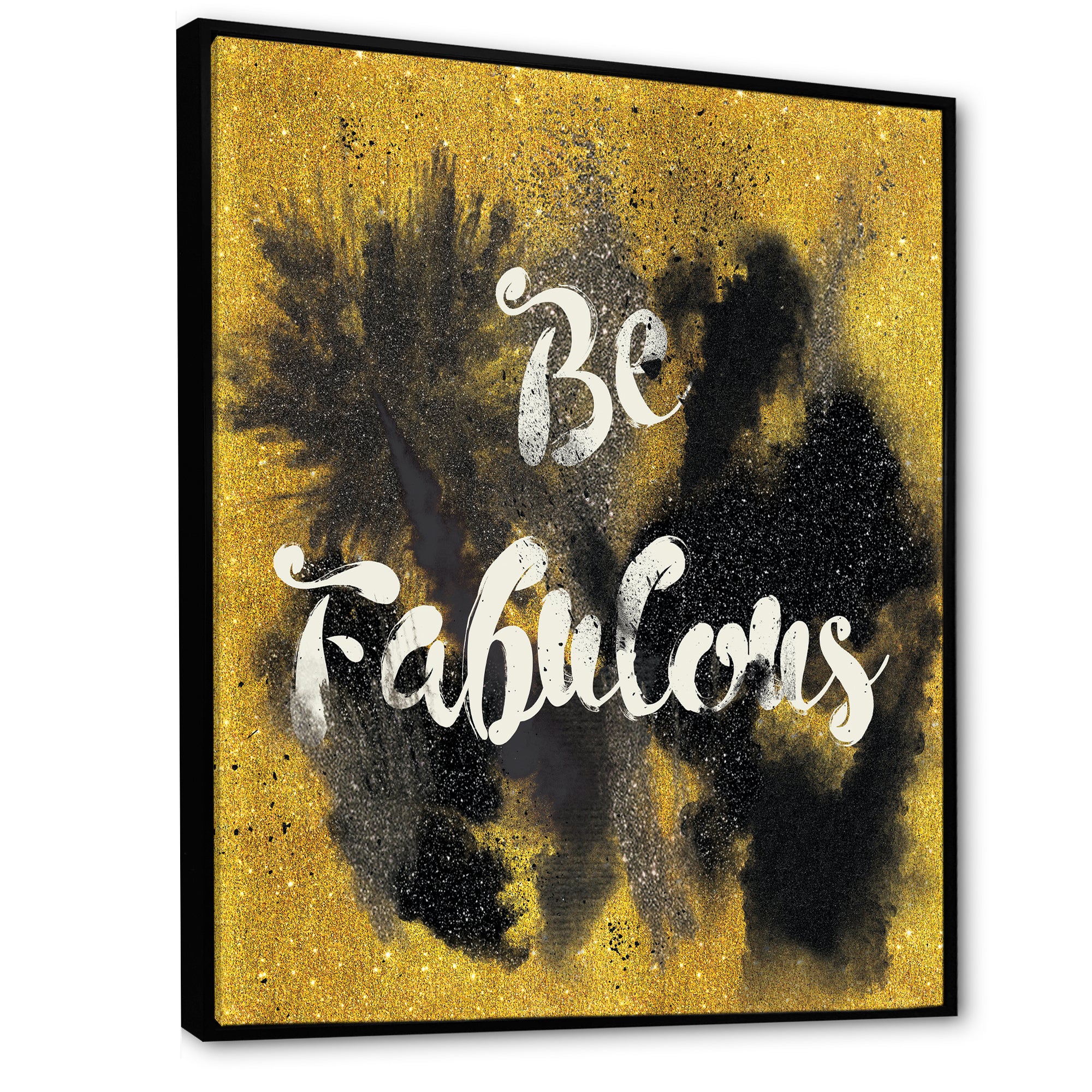 Be Fabulous Quote Black on Gold
