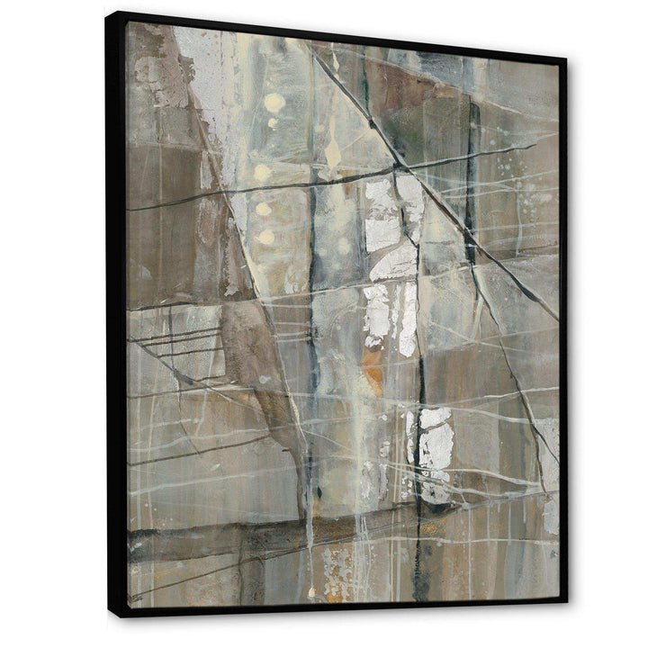 Silver and Beige Abstract - Modern Bedroom Wall Art