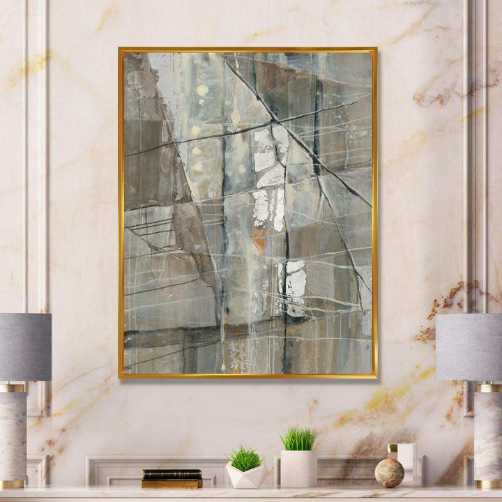 Silver and Beige Abstract - Modern Bedroom Wall Art