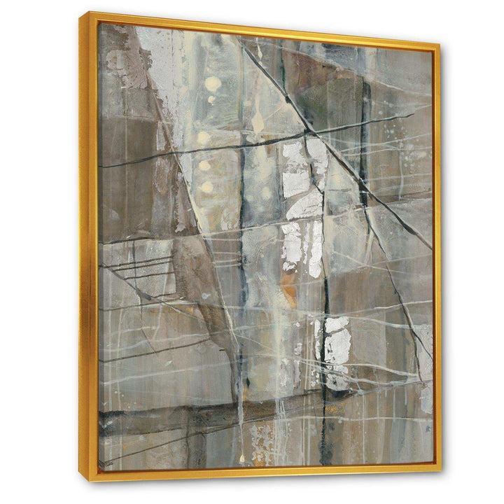 Silver and Beige Abstract - Modern Bedroom Wall Art