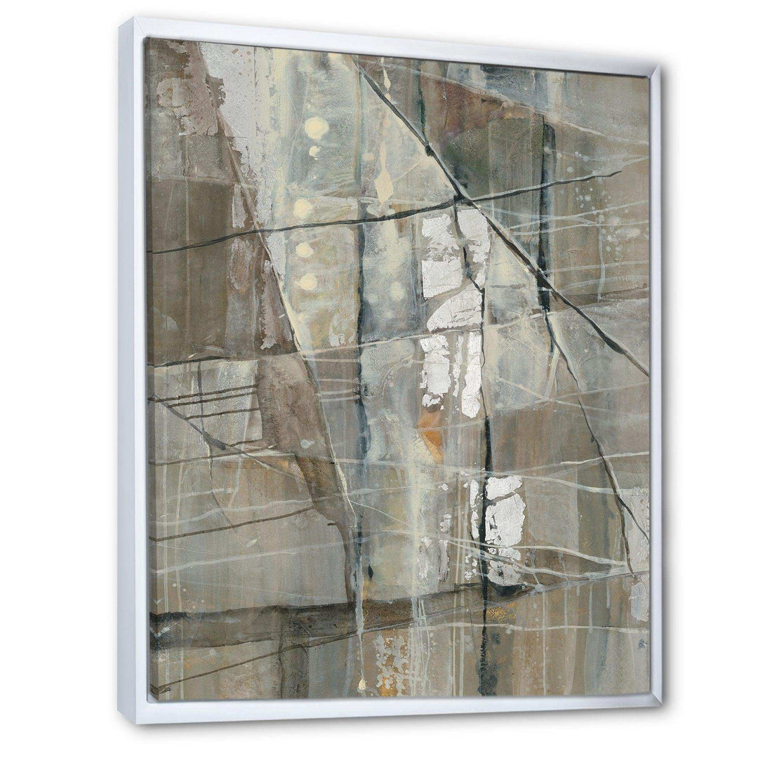 Silver and Beige Abstract - Modern Bedroom Wall Art