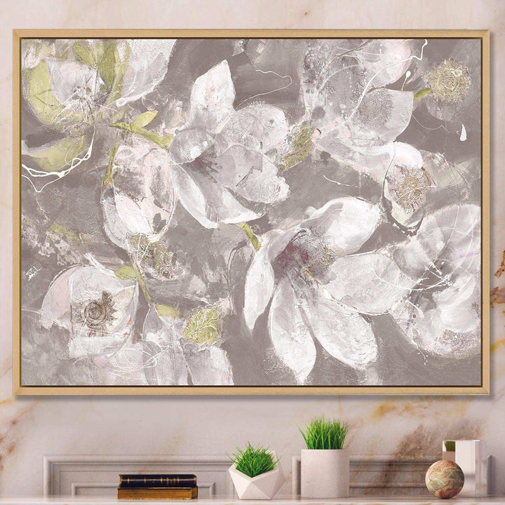 Beige And Brown Blossiming Flowers - Traditional Wall Art Prints