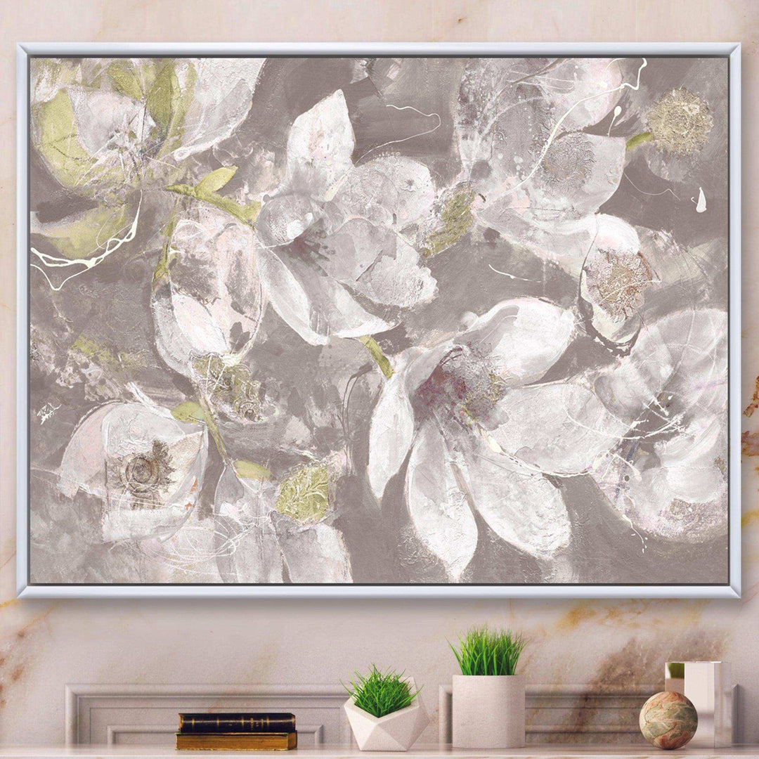 Beige And Brown Blossiming Flowers - Traditional Wall Art Prints